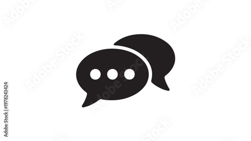 Black Speech Bubbles For Communication Concepts
