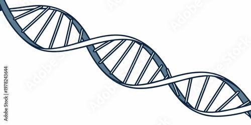 Dna double helix strand structure graphic illustration representing biological genetics and scientific research with genetics molecule biotechnology research structure blueprint