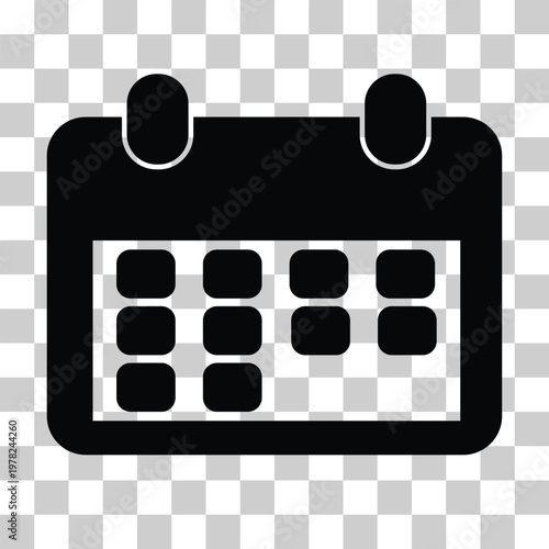 Calendar icon on transparent background. Calendar sign. Simple calendar. flat style.