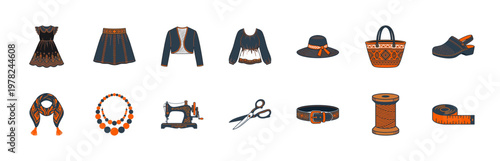 Folk Apparel and Sewing Tool Asset Sheet