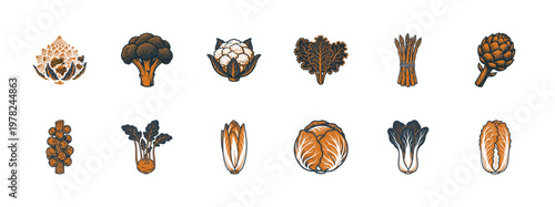 Botanical Leafy Green Vegetable Asset Sheet