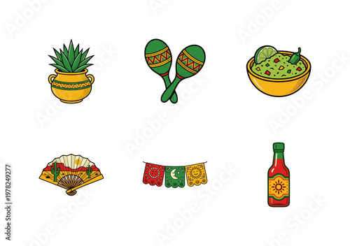 Mexican Fiesta Mascot and Cultural Asset Set