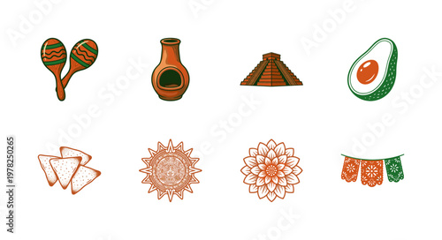 Mexican Heritage Folk Art Graphic Set