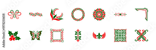 Elegant Holiday Floral Ornament Flourishes