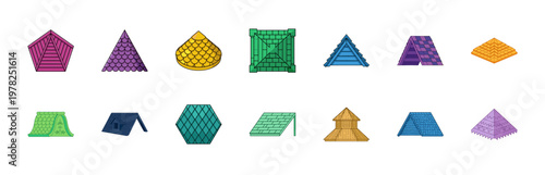 Geometric Colorful Roof Shingle Assets