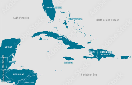 Cuba and Caribbean Map Illustration