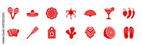 Mexican Folk Art Celebration Elements