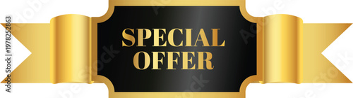 Special offer sign with orange and white decorative frame