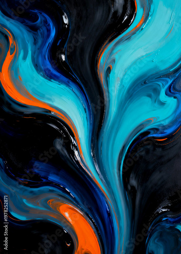 Photography Dive into the depths of a mesmerizing ocean with this breathtaking abstract fluid art piece
