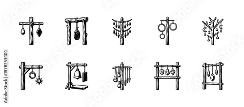 Ancient Ritual Totem and Hanging Charms