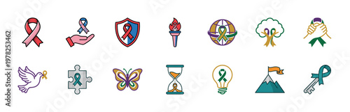 Awareness Ribbon and Charity Support Set