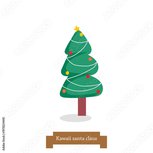Christmas tree with gifts decorated for a festive holiday celebration on a white background