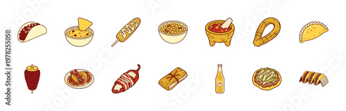 Mexican Street Food Culinary Graphic Set