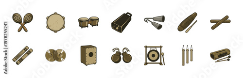Traditional Folk Percussion Instrument Set