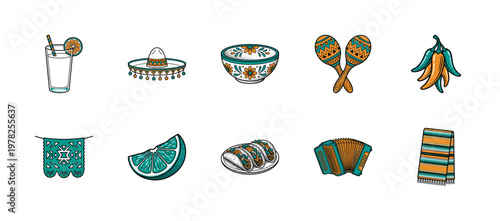 Mexican Fiesta Celebration Graphic Elements