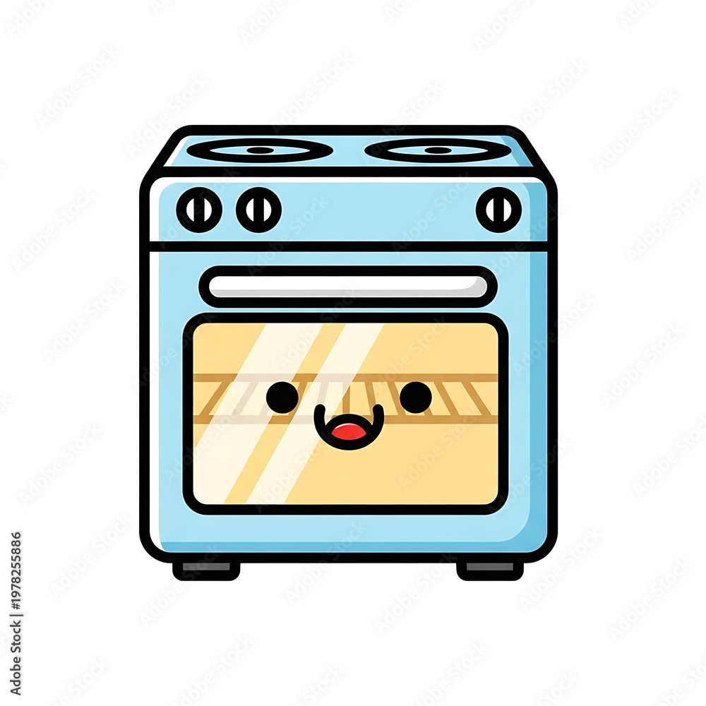 Obraz premium Cute Cartoon Oven. (2)