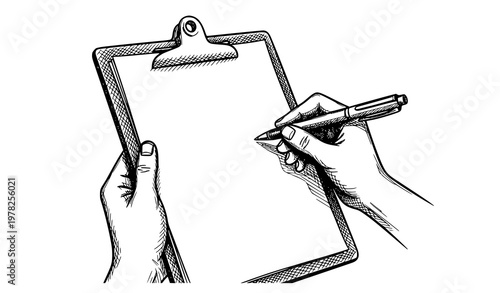 Hand-drawn clipboard writing sketch vector