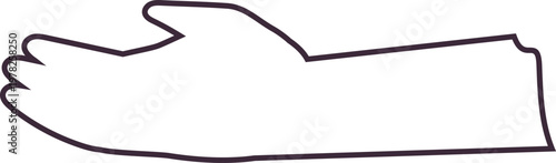 Contour drawing of a human hand with smooth, flowing lines