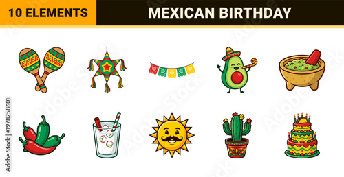 Mexican Birthday Party Celebration Assets