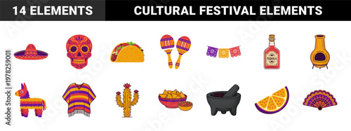 Mexican Fiesta Celebration Element Sheet
