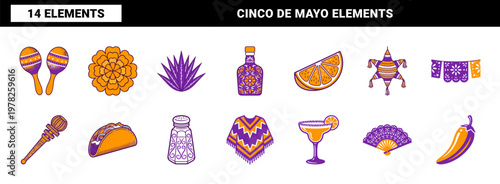 Cinco de Mayo Celebration Cultural Graphic Set