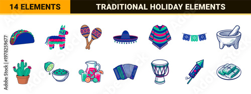 Festive Mexican Culture Design Elements