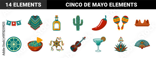 Mexican Fiesta Folk Art Element Sheet