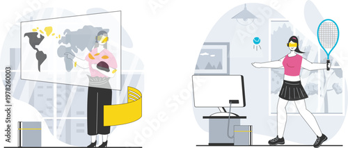 Person using a robotic arm to interact with a virtual car model