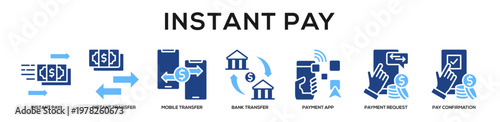Glyphcolor - Instant Pay web banner icon vector illustration concept