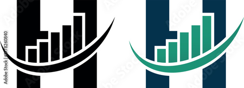 Business growth arrow chart logo design