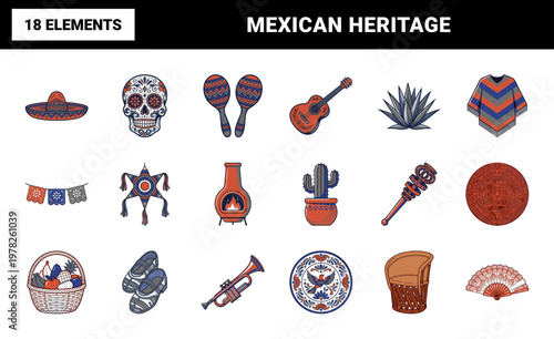 Mexican Festival Heritage Design Elements