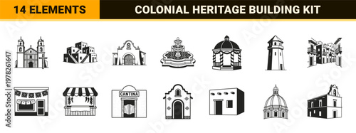 Mexican Adobe Village Architecture Set