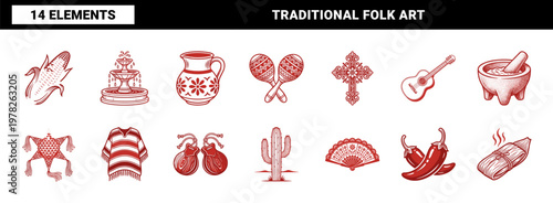 Traditional Mexican Culture Decorative Assets