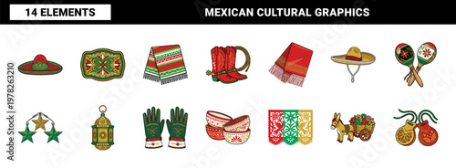 Mexican Fiesta Mariachi Vector Elements