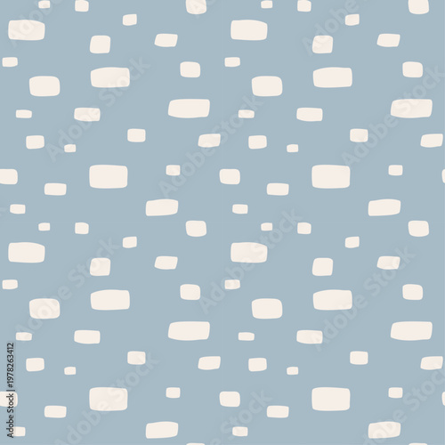 Abstract organic shapes seamless pattern in soft blue minimalist modern design