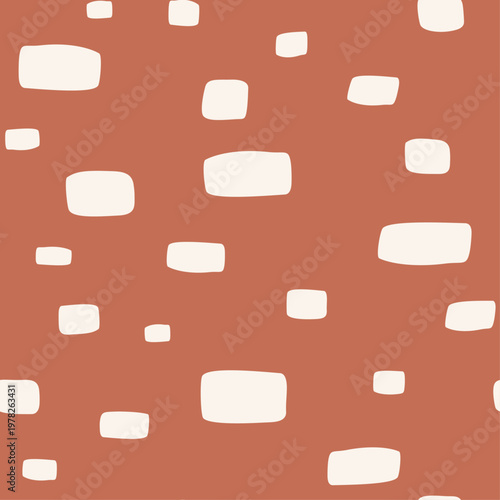 Abstract organic shapes seamless pattern in terracotta minimalist modern background