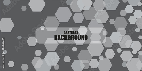 Modern hexagons float softly across a muted gray backdrop, clean minimal layout with soft shadows, background illustration