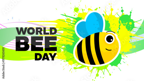 World bee day - banner, poster, card - vector illustration
