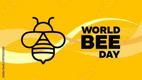 World bee day - banner, poster, card - vector illustration