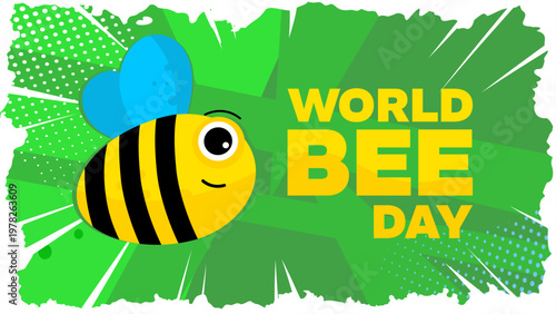World bee day - banner, poster, card - vector illustration