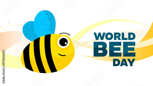 World bee day - banner, poster, card - vector illustration