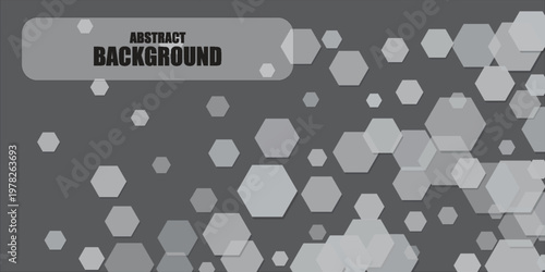 Vector hexagons float softly across a muted gray backdrop, abstract geometric hexagon pattern, graphic illustration art