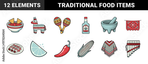 Mexican Holiday Celebration Graphic Set