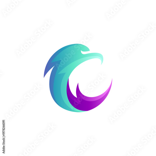 eagle logo with modern 3d design concept