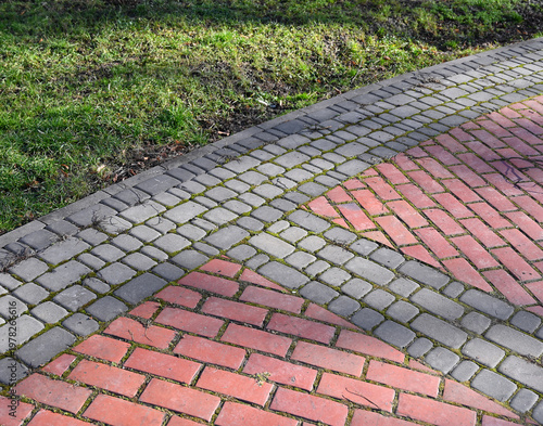 Interlocking Brick Pathway with Grass Border