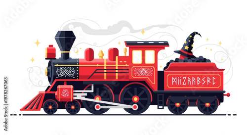 Magical Steam Train with Wizard Hat
