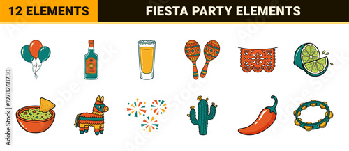 Mexican Fiesta Celebration Graphic Set