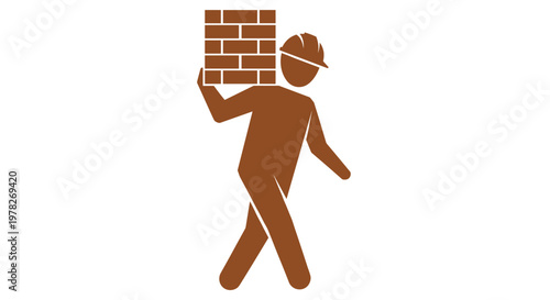 Man carrying a brick wall.