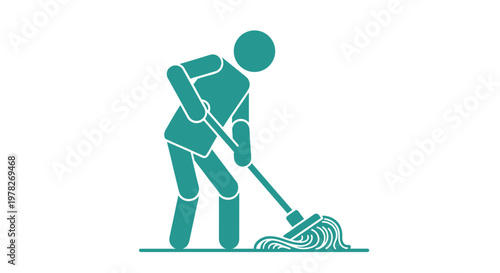 Man cleaning with a mop.