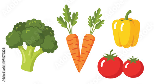 Colorful assortment of fresh vegetables including broccoli carrots and tomatoes